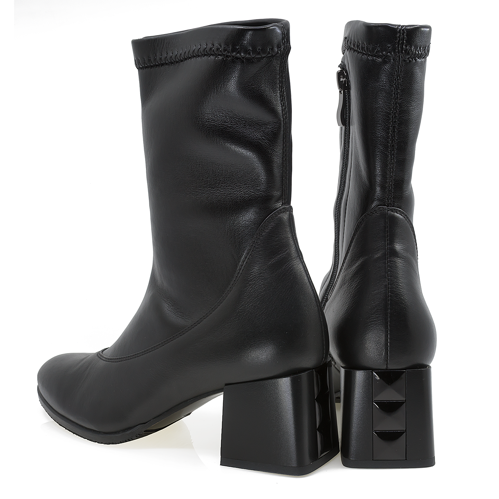 Ghete dama Anna Viotti din piele naturala D 2775 negru