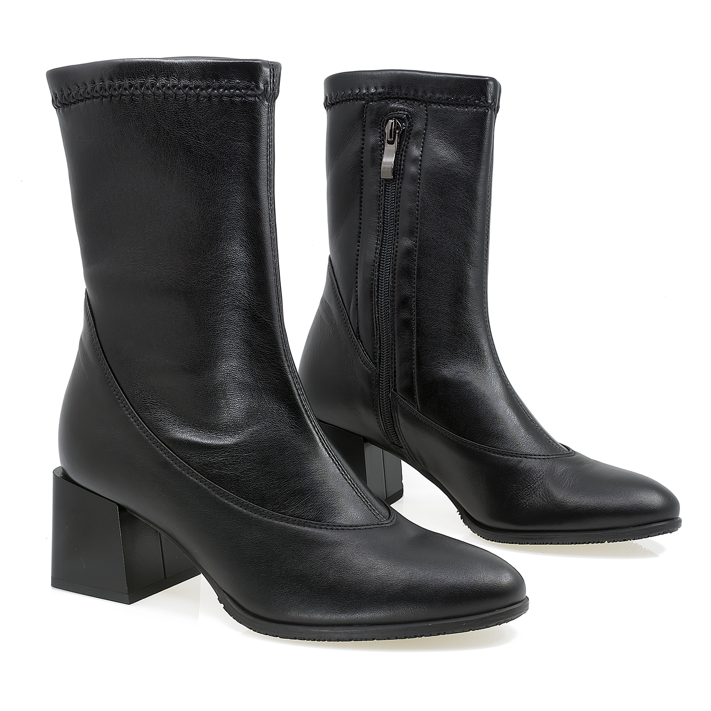 Ghete dama Anna Viotti din piele naturala D 2775 negru