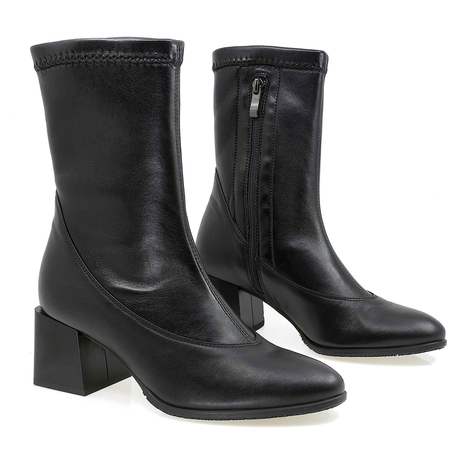 Ghete dama Anna Viotti din piele naturala D 2775 negru