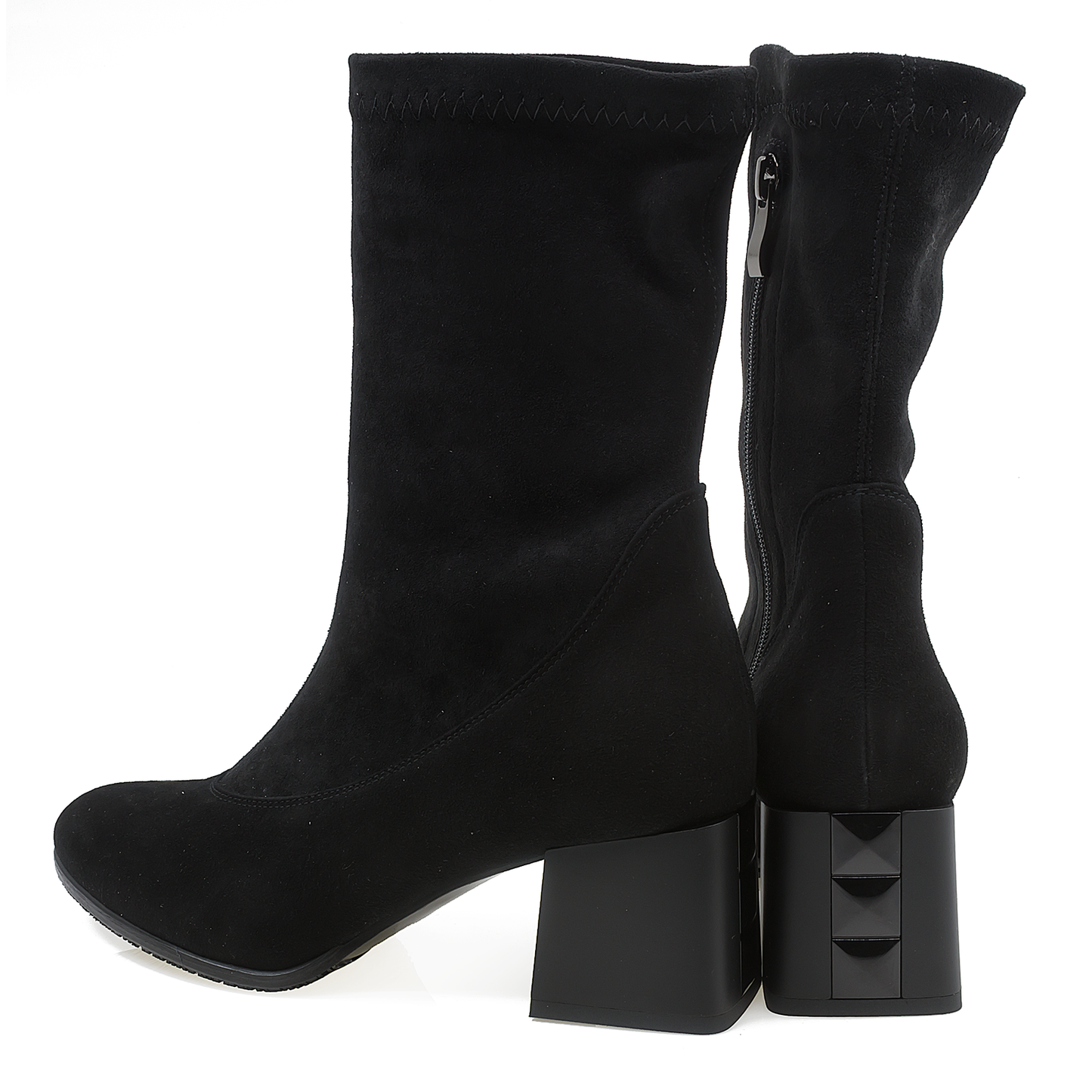 Ghete dama Anna Viotti din piele naturala D 2775 negru velur