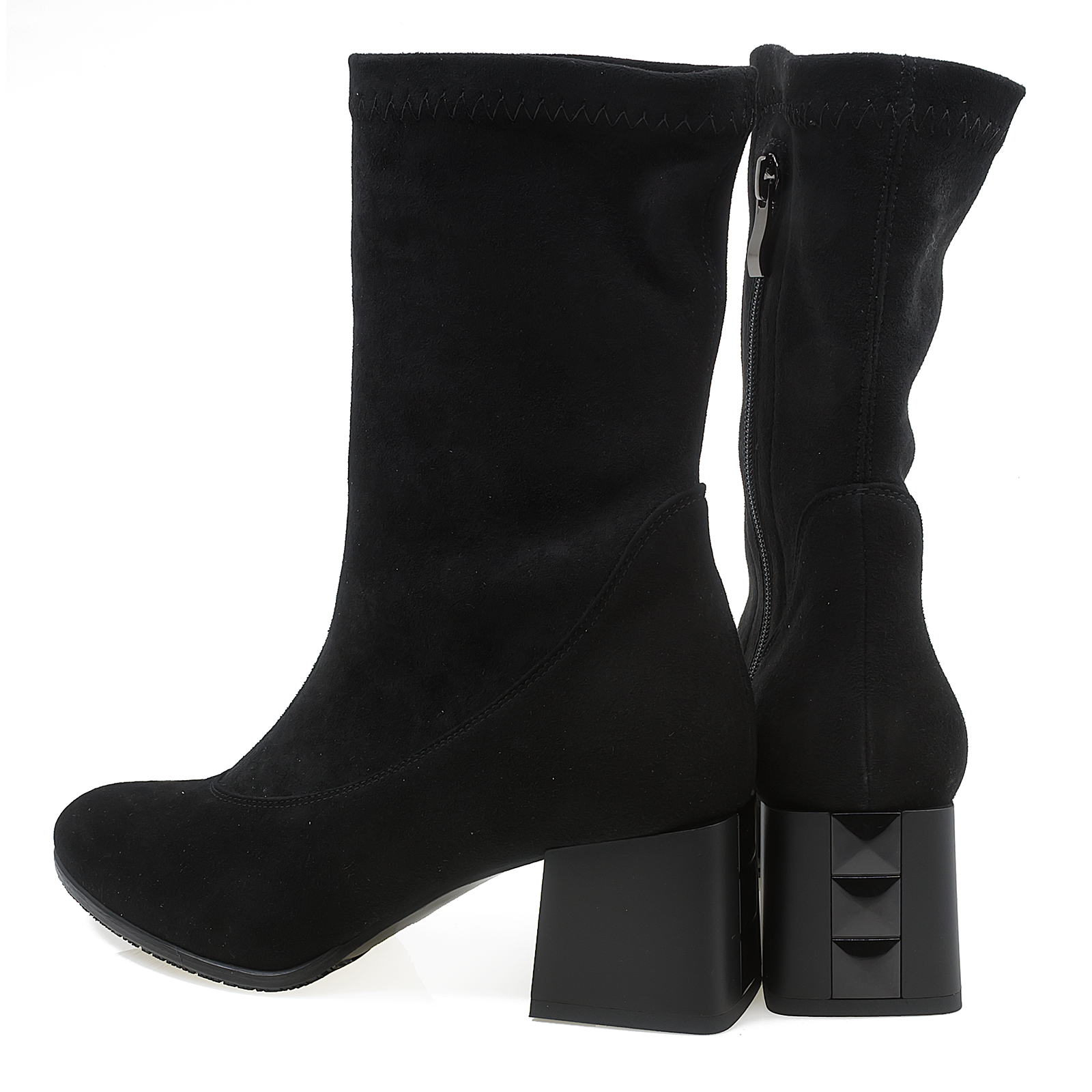 Ghete dama Anna Viotti din piele naturala D 2775 negru velur