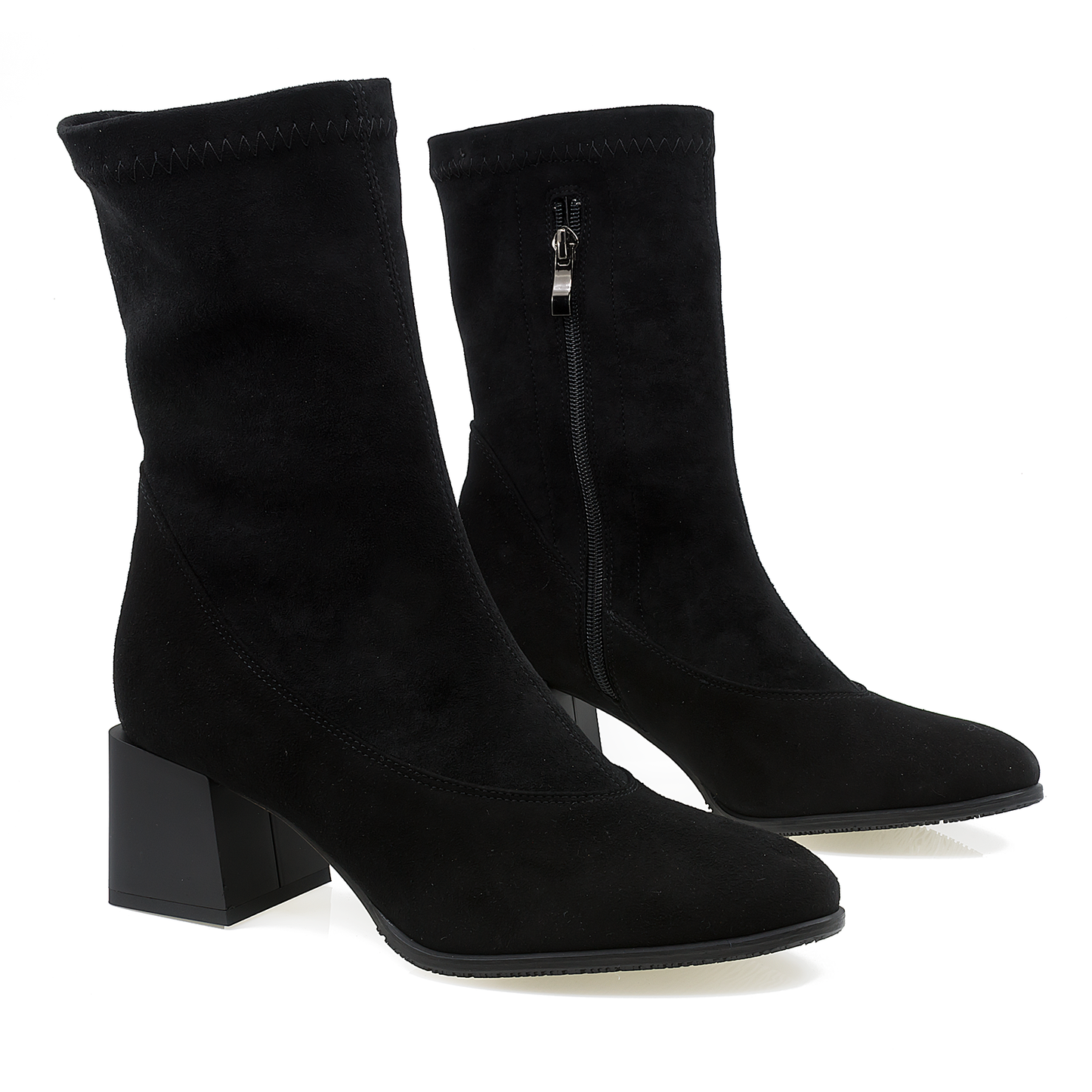 Ghete dama Anna Viotti din piele naturala D 2775 negru velur