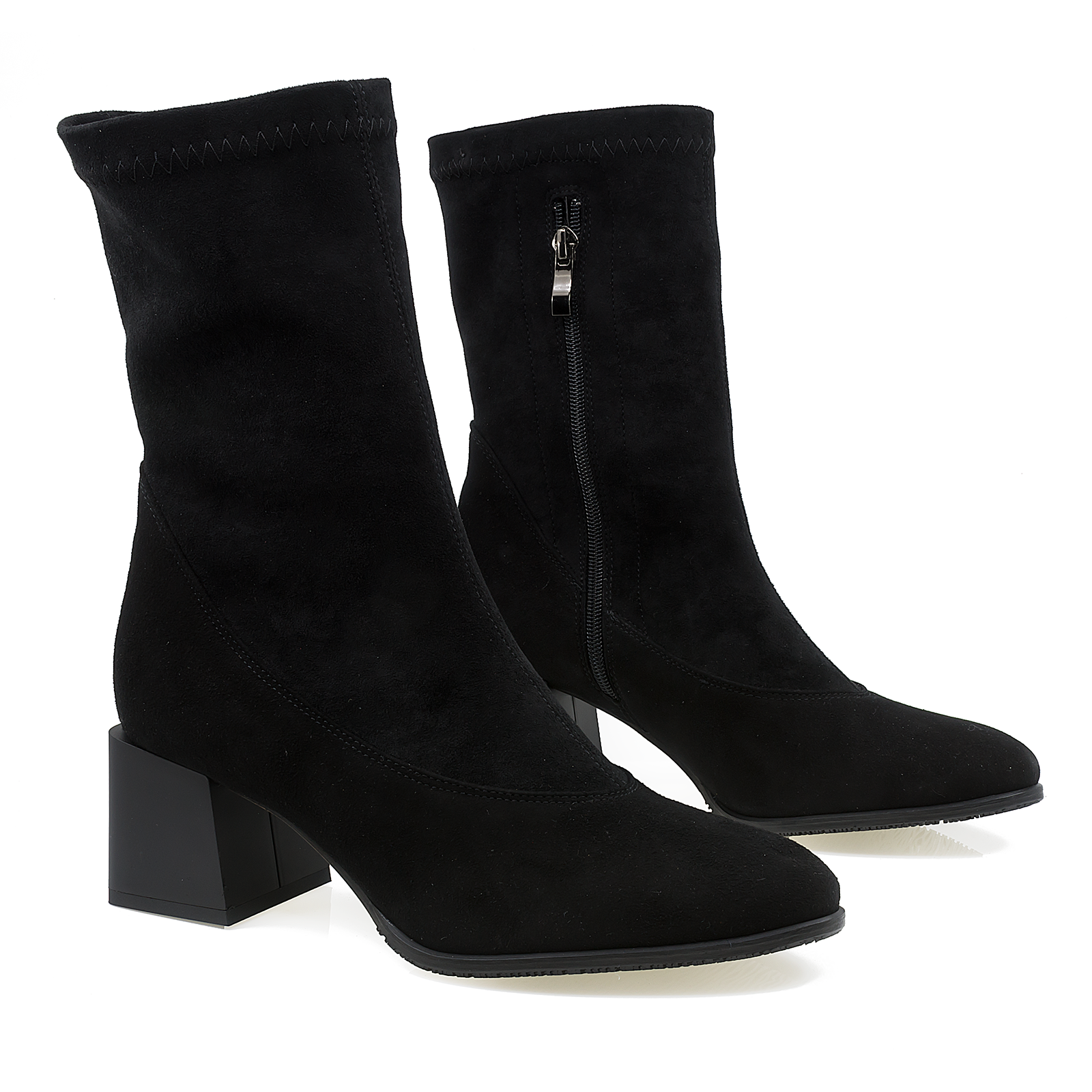 Ghete dama Anna Viotti din piele naturala D 2775 negru velur