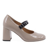 Pantofi dama eleganti Anna Viotti piele lacuita D2965 bej