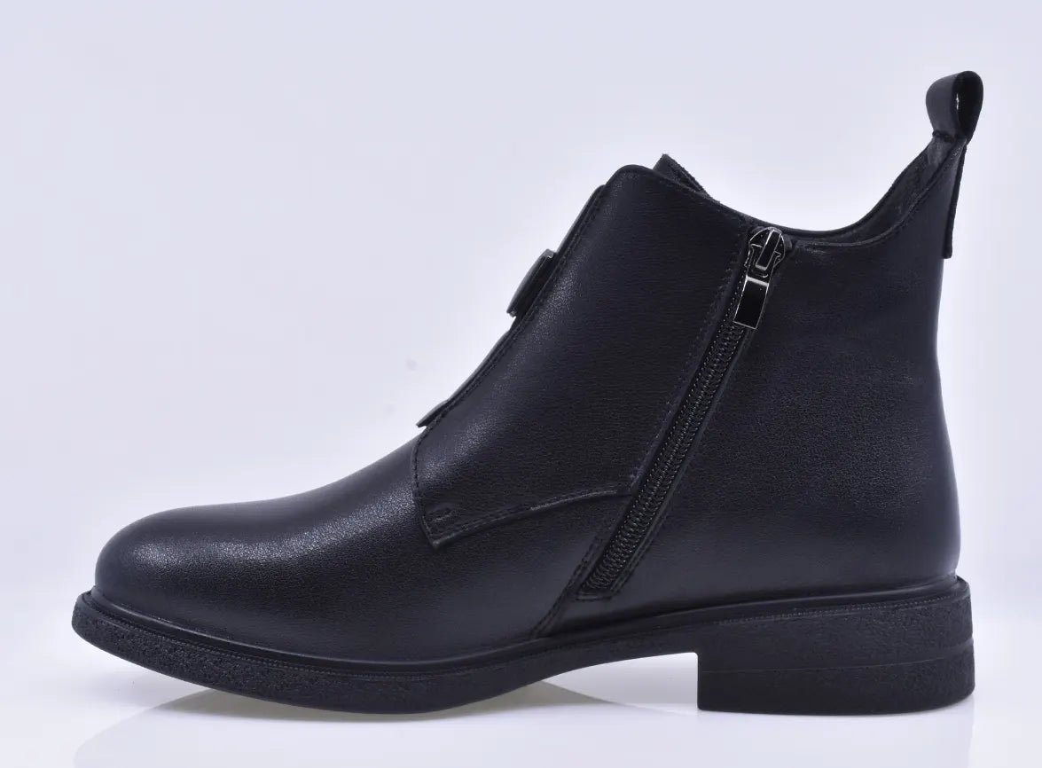 Ghete dama casual Anna Viotti piele naturala D111-B30058 negre