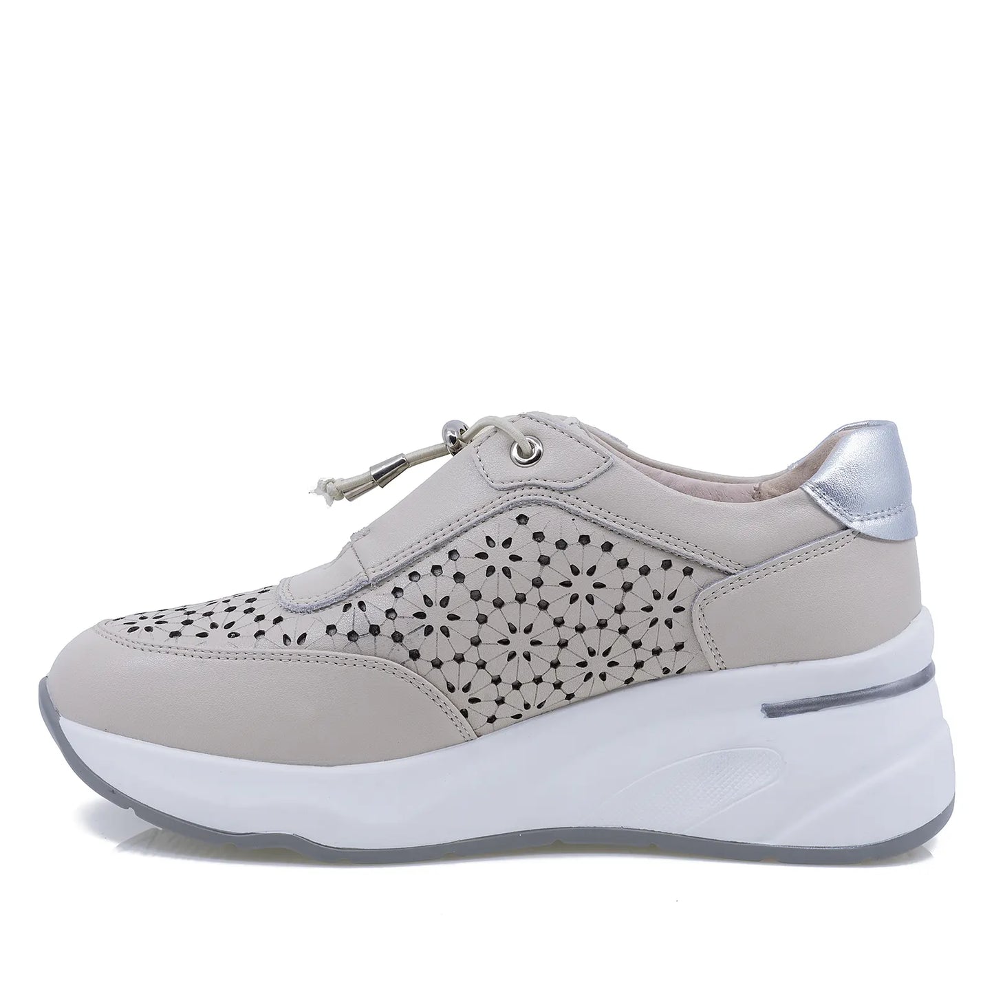 Pantofi dama casual Anna Viotti piele naturla D111-85121 gri deschis