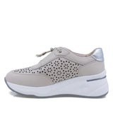 Pantofi dama casual Anna Viotti piele naturla D111-85121 gri deschis