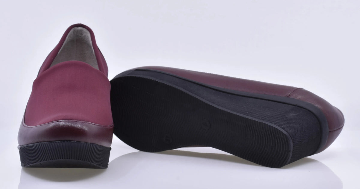 Pantofi dama casual Anna Viotti piele naturala/strech D22-ER-590 bordo