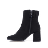 Botine dama elegante Kordel piele intoarsa D2999 negre