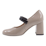 Pantofi dama eleganti Anna Viotti piele lacuita D2965 bej