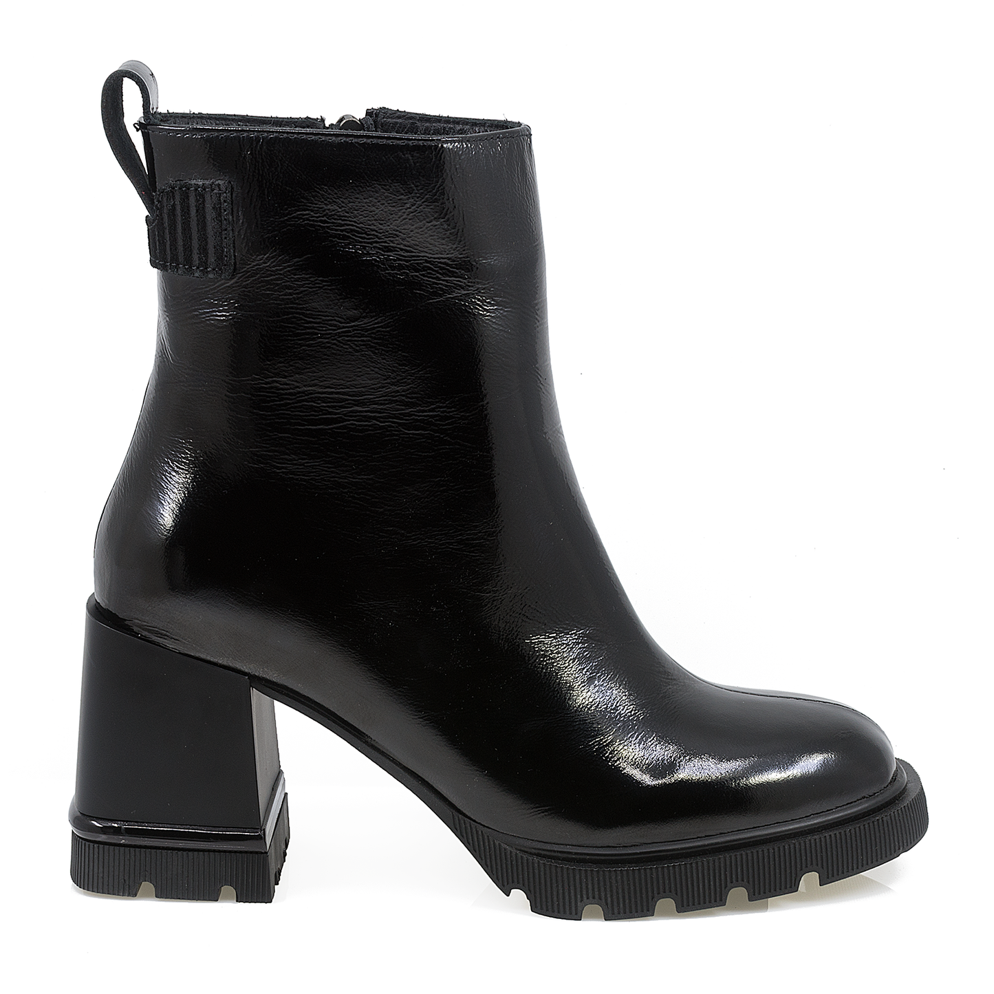 Ghete Dama Casual Anna Viotti Piele Lacuita D50-4324 Negru