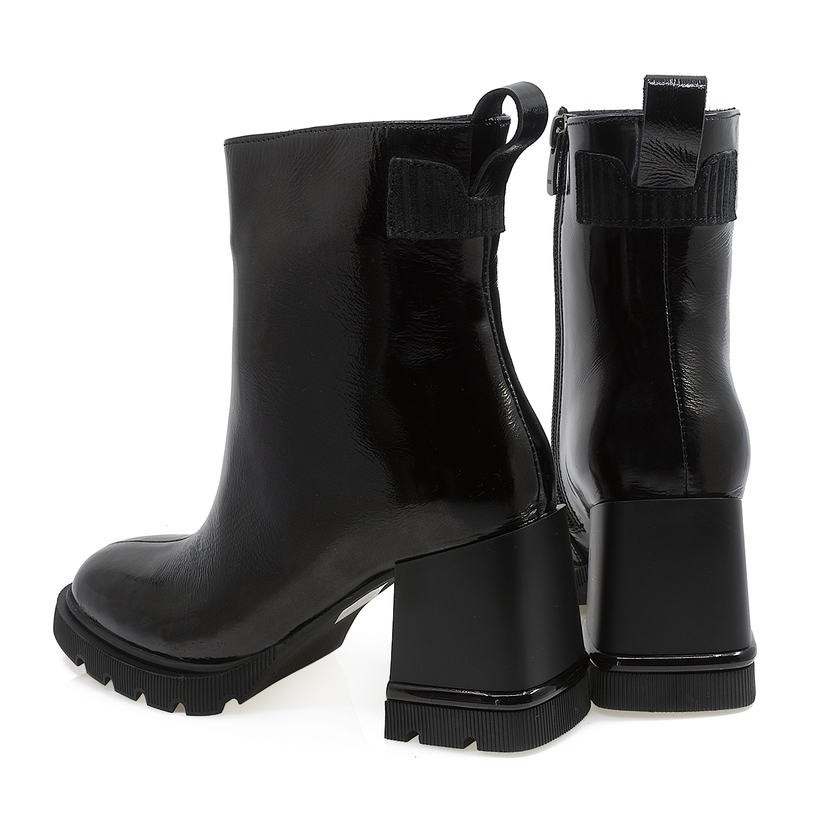 Ghete Dama Casual Anna Viotti Piele Lacuita D50-4324 Negru