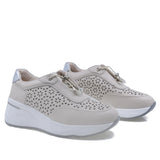 Pantofi dama casual Anna Viotti piele naturla D111-85121 gri deschis