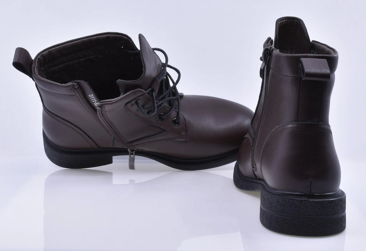 Ghete dama casual Anna Viotti piele naturala D111-B30047 maro
