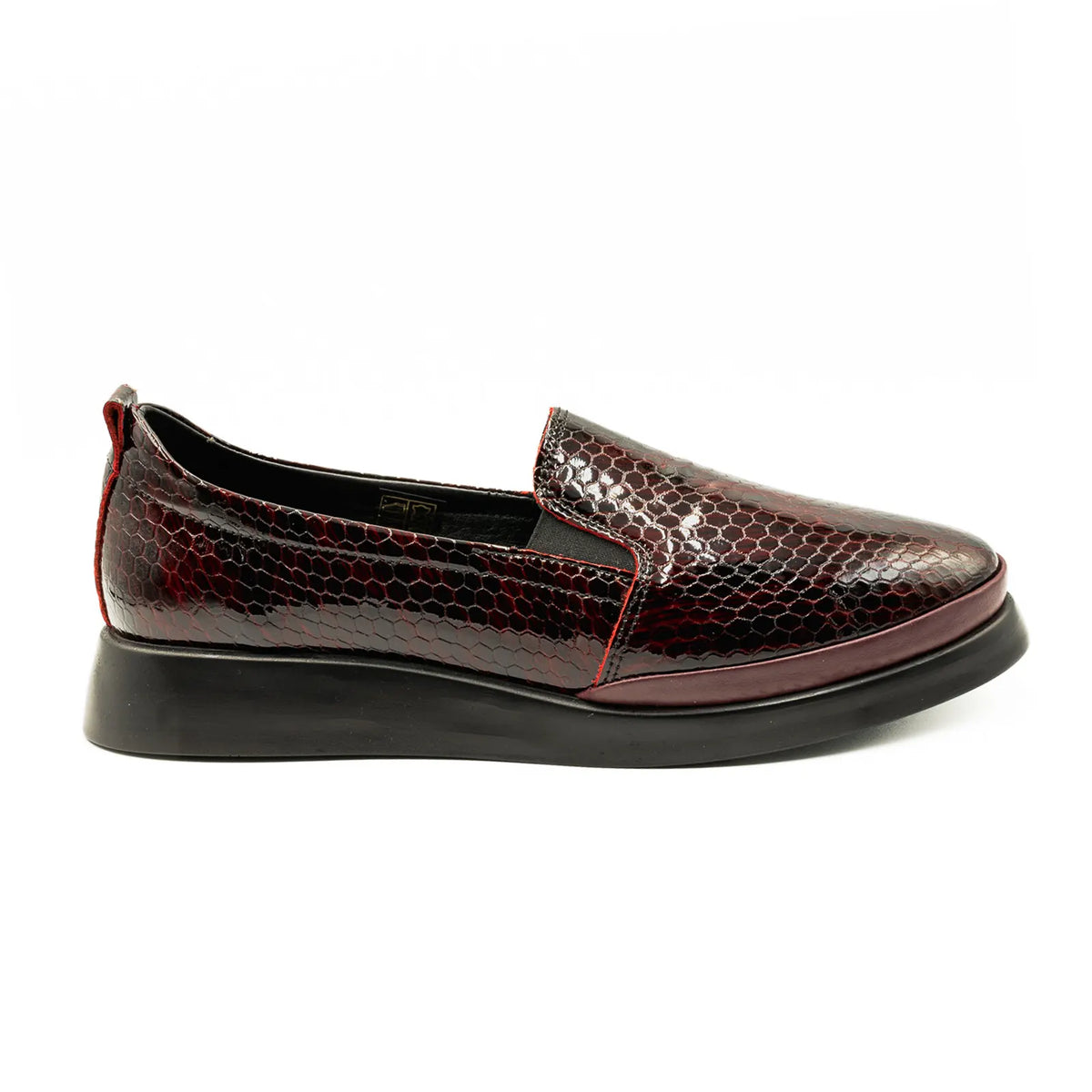 Pantofi dama casual Anna Viotti piele lacuita D49-K72 bordo