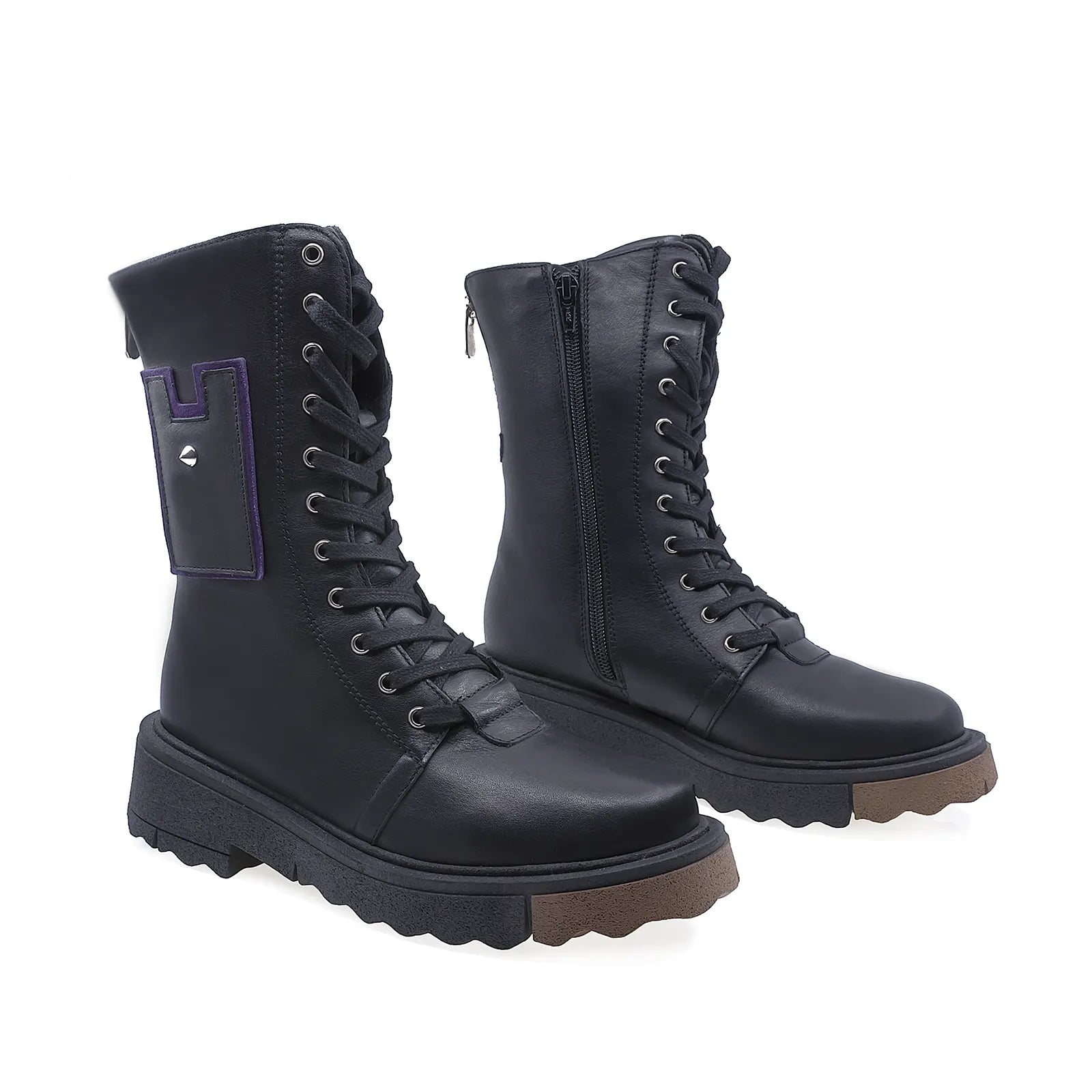 Ghete Dama Casual Anna Viotti Piele Naturala/Antil D44-4450 Negru