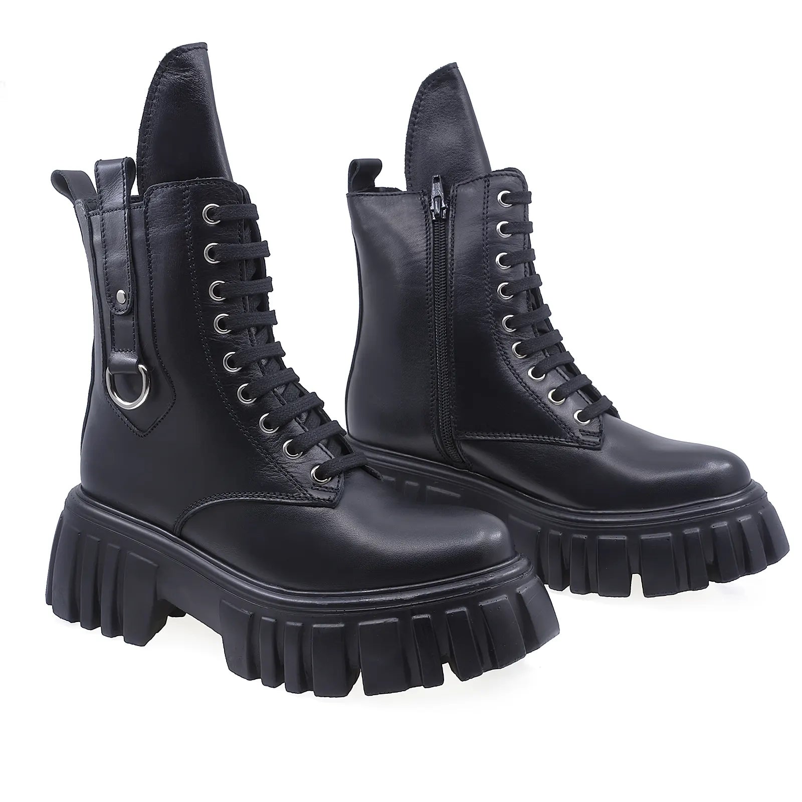 Ghete Dama Casual Anna Viotti Piele Naturala D44-4408 Negru