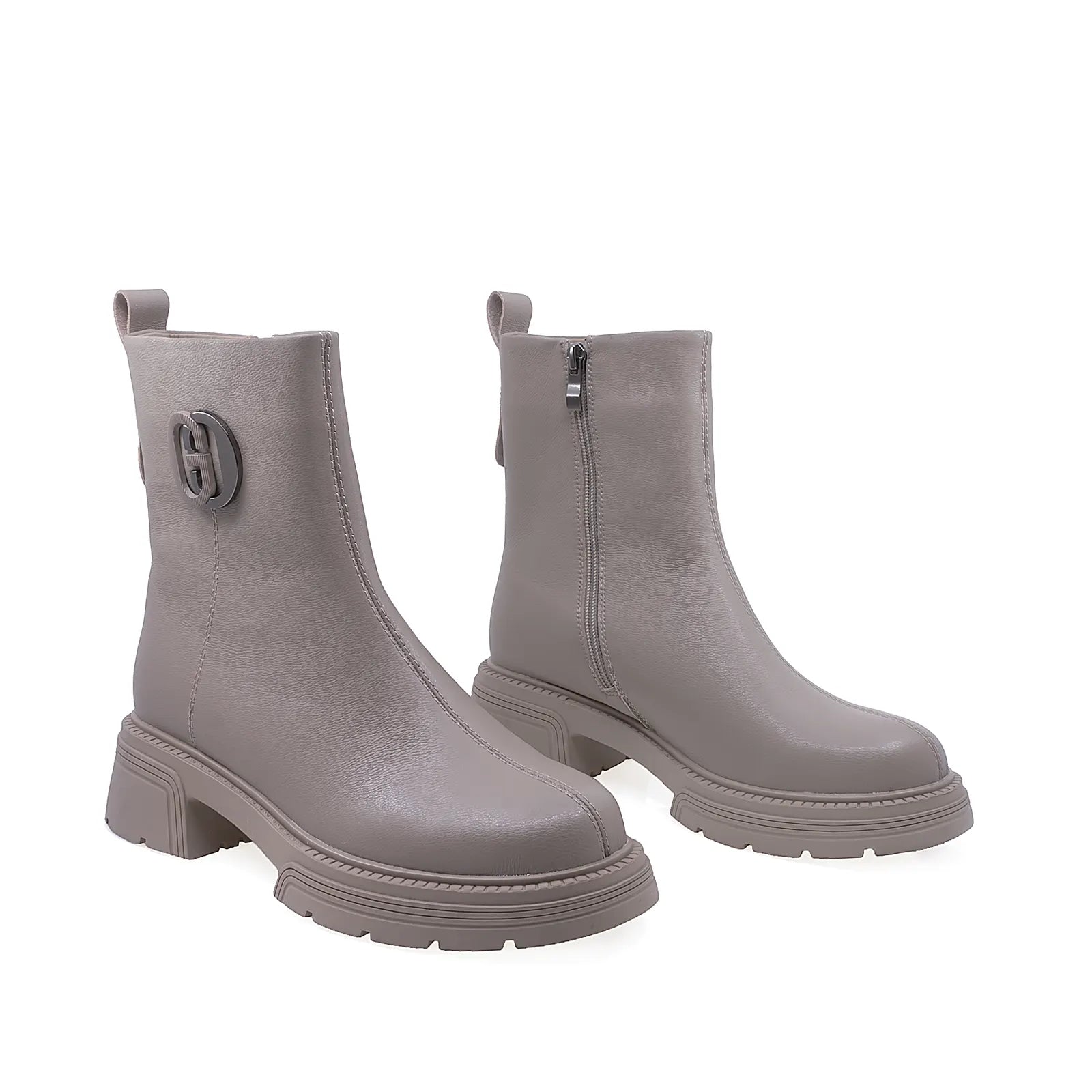 Ghete Dama Casual Anna Viotti Piele Naturala D106-M126-M556-1 Taupe