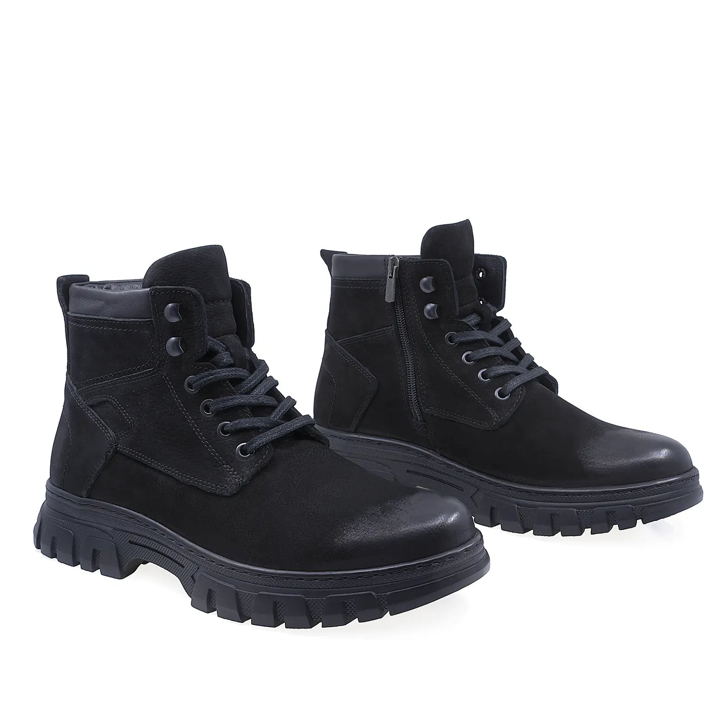 Ghete barbati casual Goretti piele nubuc B36-1143 negru