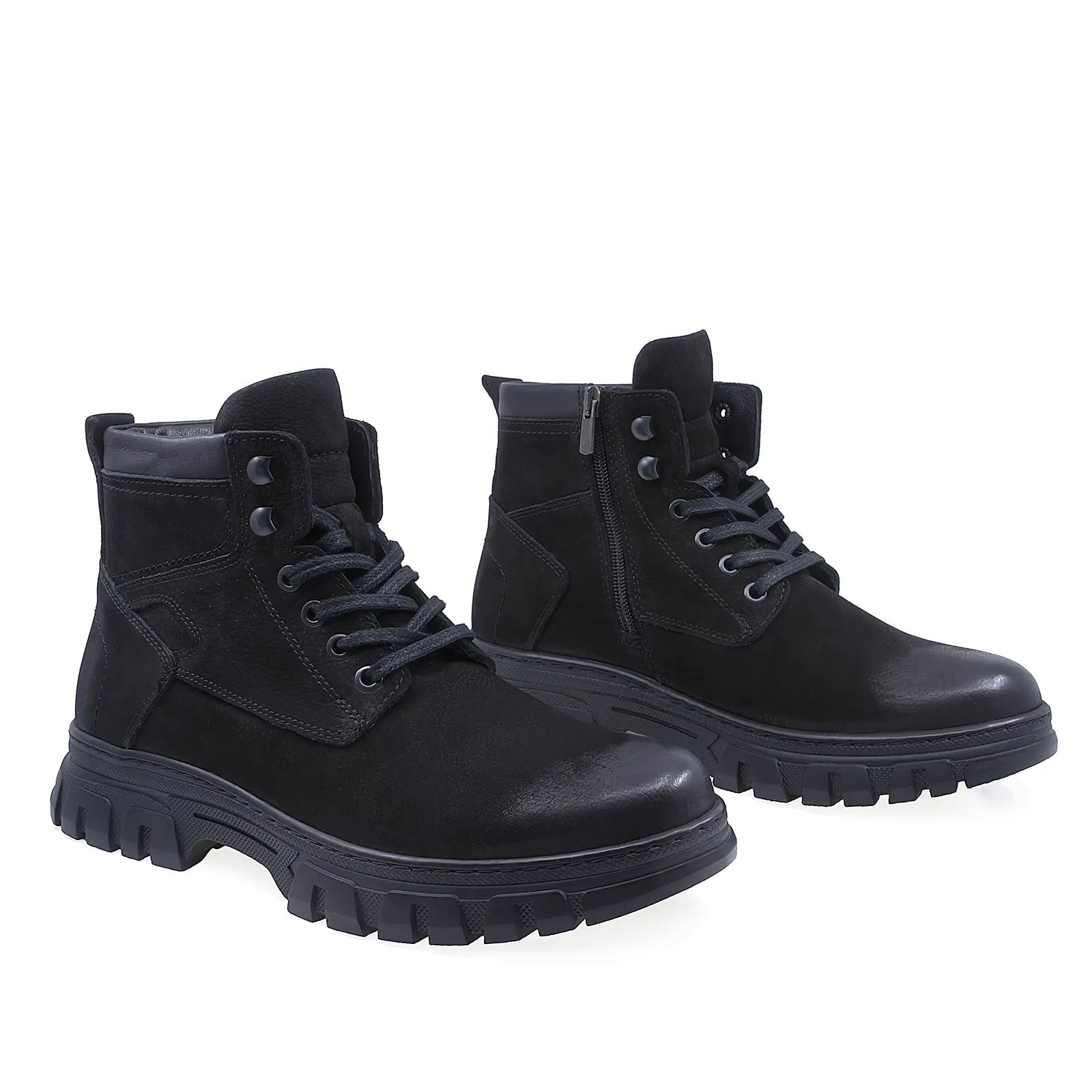 Ghete barbati casual Goretti piele nubuc B36-1143 negru