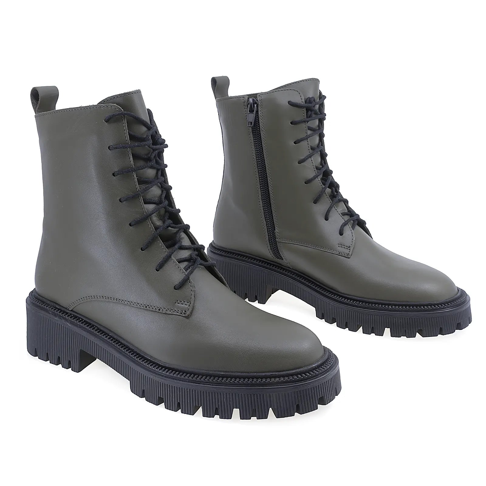 Ghete Dama Casual Anna Viotti Piele Naturala D44-4474 Kaki