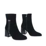 Ghete Dama Elegante Anna Viotti Piele Intoarsa D106-L240-6H467-N043-T107 Negru