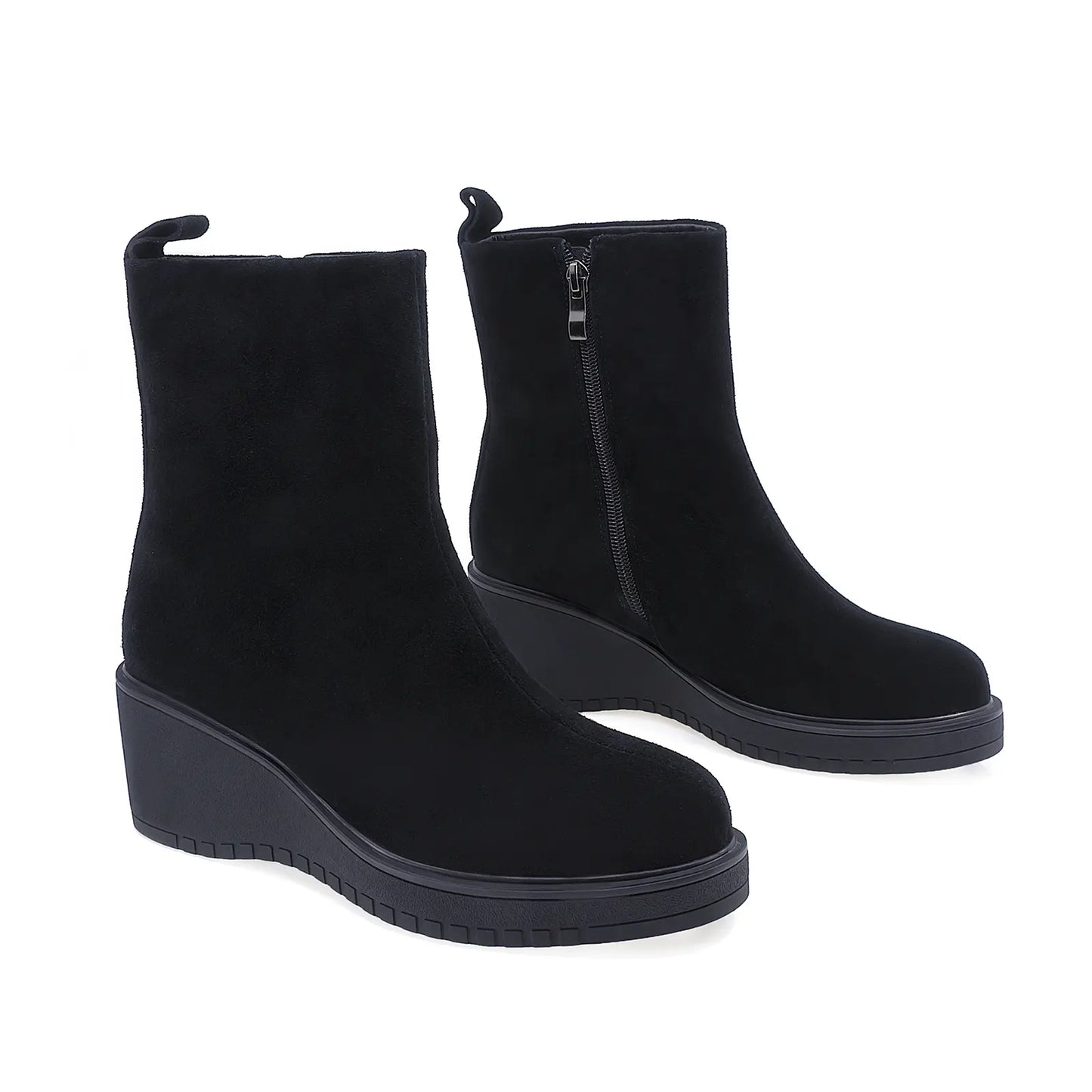 Ghete Dama Casual Anna Viotti Piele Intoarsa D107-PV4407-295441-R-2 Negru