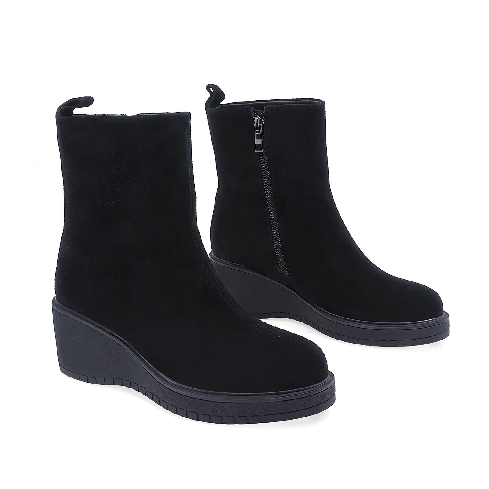 Ghete Dama Casual Anna Viotti Piele Intoarsa D107-PV4407-295441-R-2 Negru