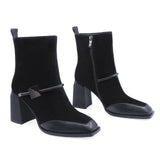 Ghete Dama Elegante Anna Viotti Piele Intoarsa D112-GAW2535 Negru