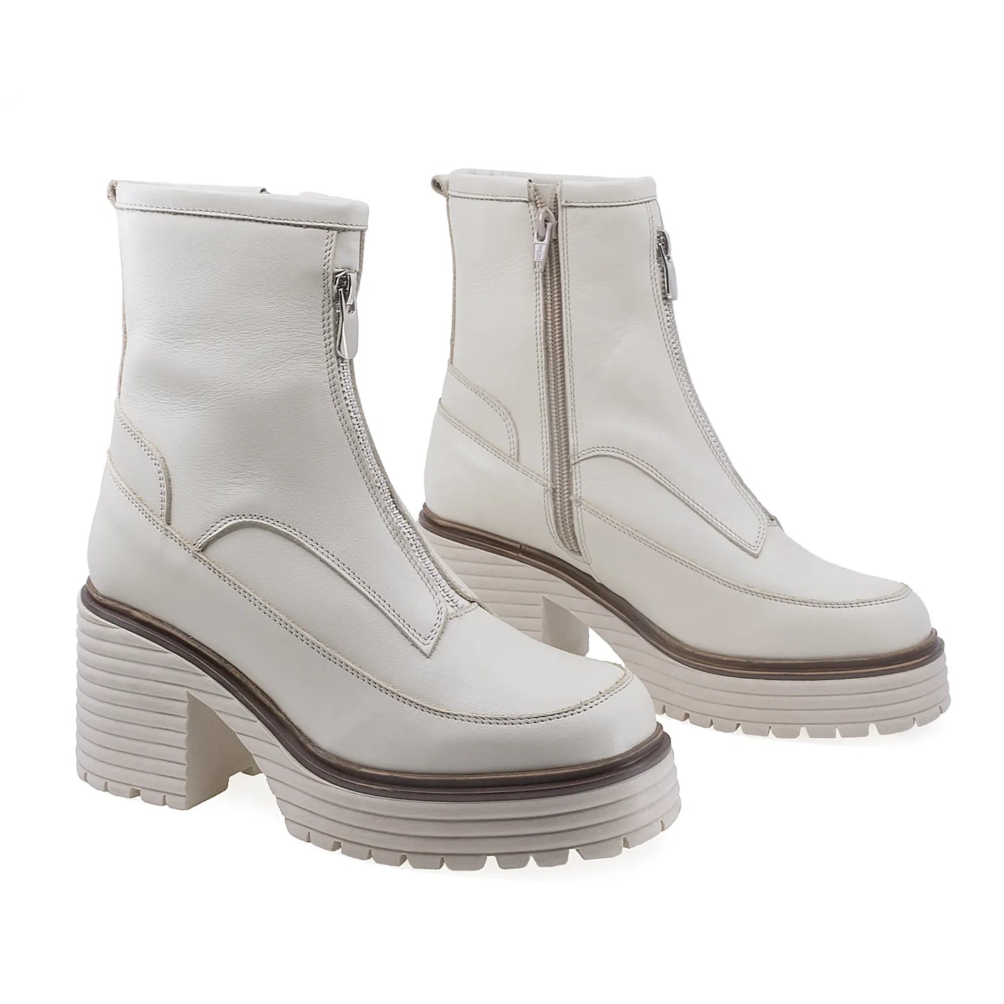 Ghete Dama Casual Anna Viotti Piele Naturala D44-4626 Bej