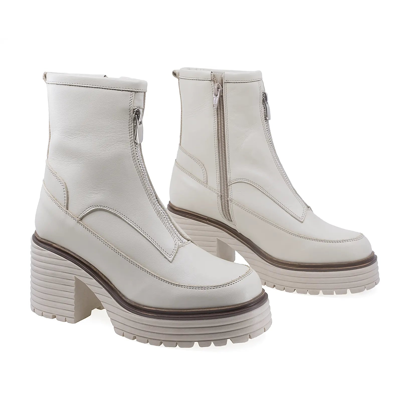 Ghete Dama Casual Anna Viotti Piele Naturala D44-4626 Bej