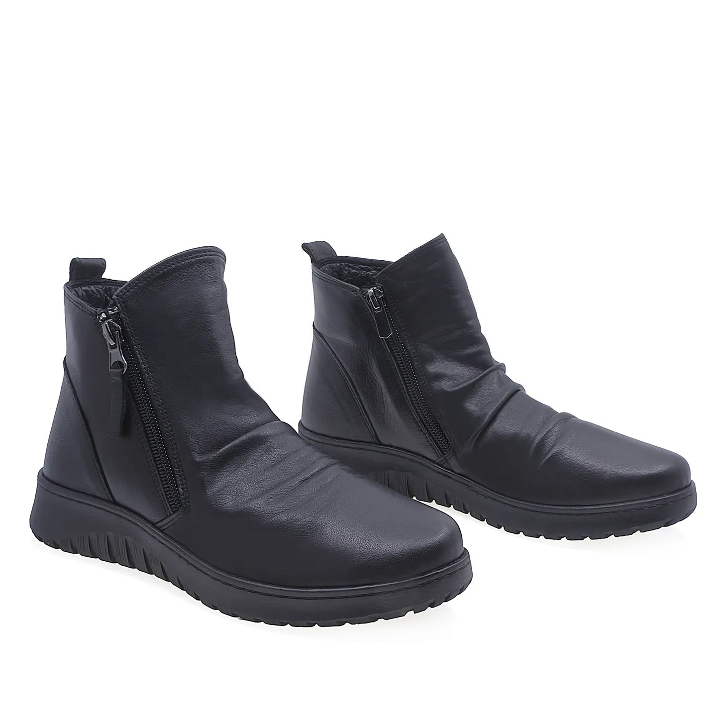 Ghete Dama Casual Anna Viotti Piele Naturala D70-1001 Negru