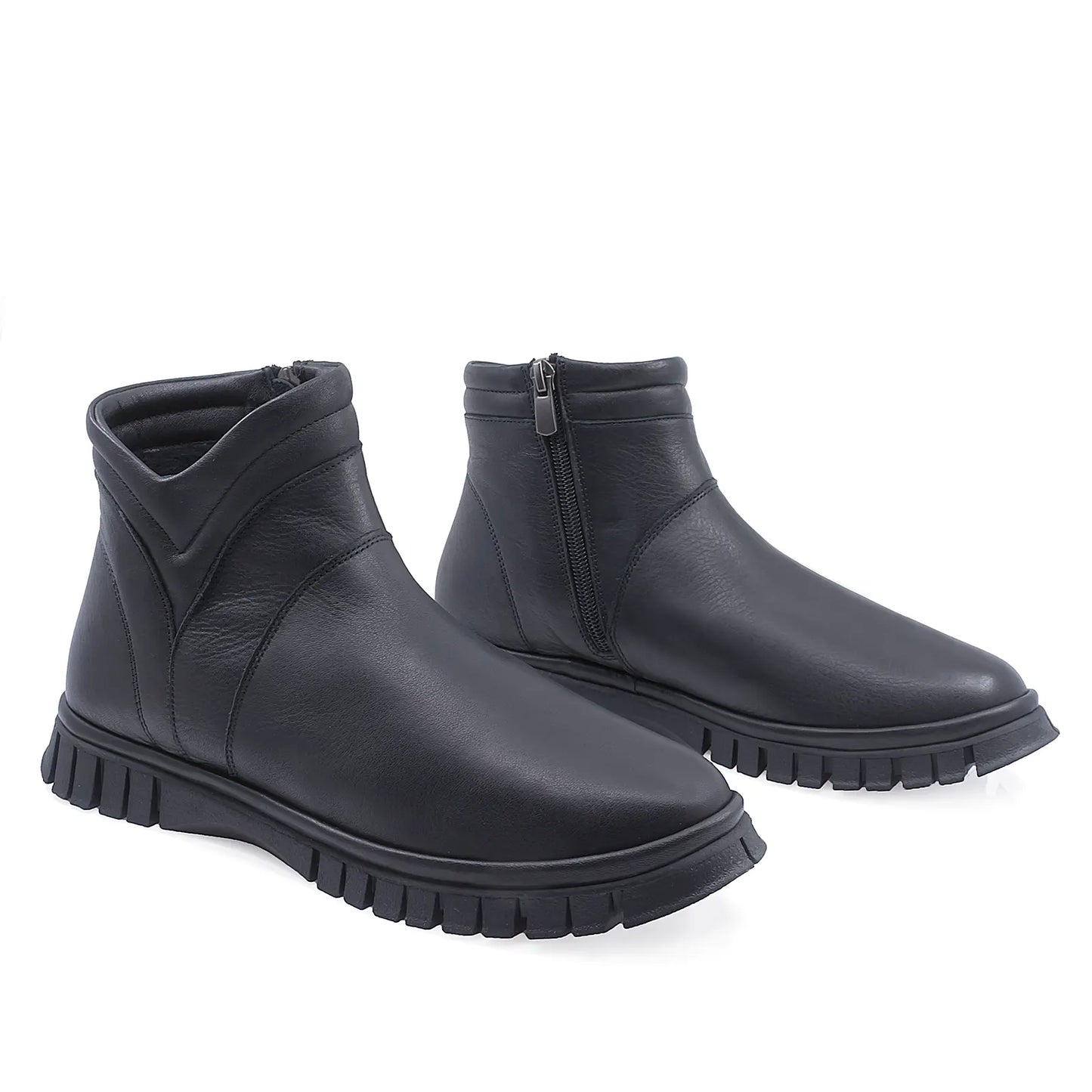 Ghete Dama Casual Anna Viotti Piele Naturala D45-25407-01 Negru