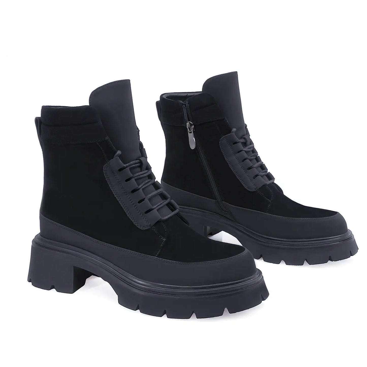 Ghete Dama Casual Anna Viotti Piele Intoarsa D105-F281R-XS261-X34-TL-03 Negru