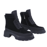 Ghete Dama Casual Anna Viotti Piele Intoarsa D105-F281R-XS261-X34-TL-03 Negru