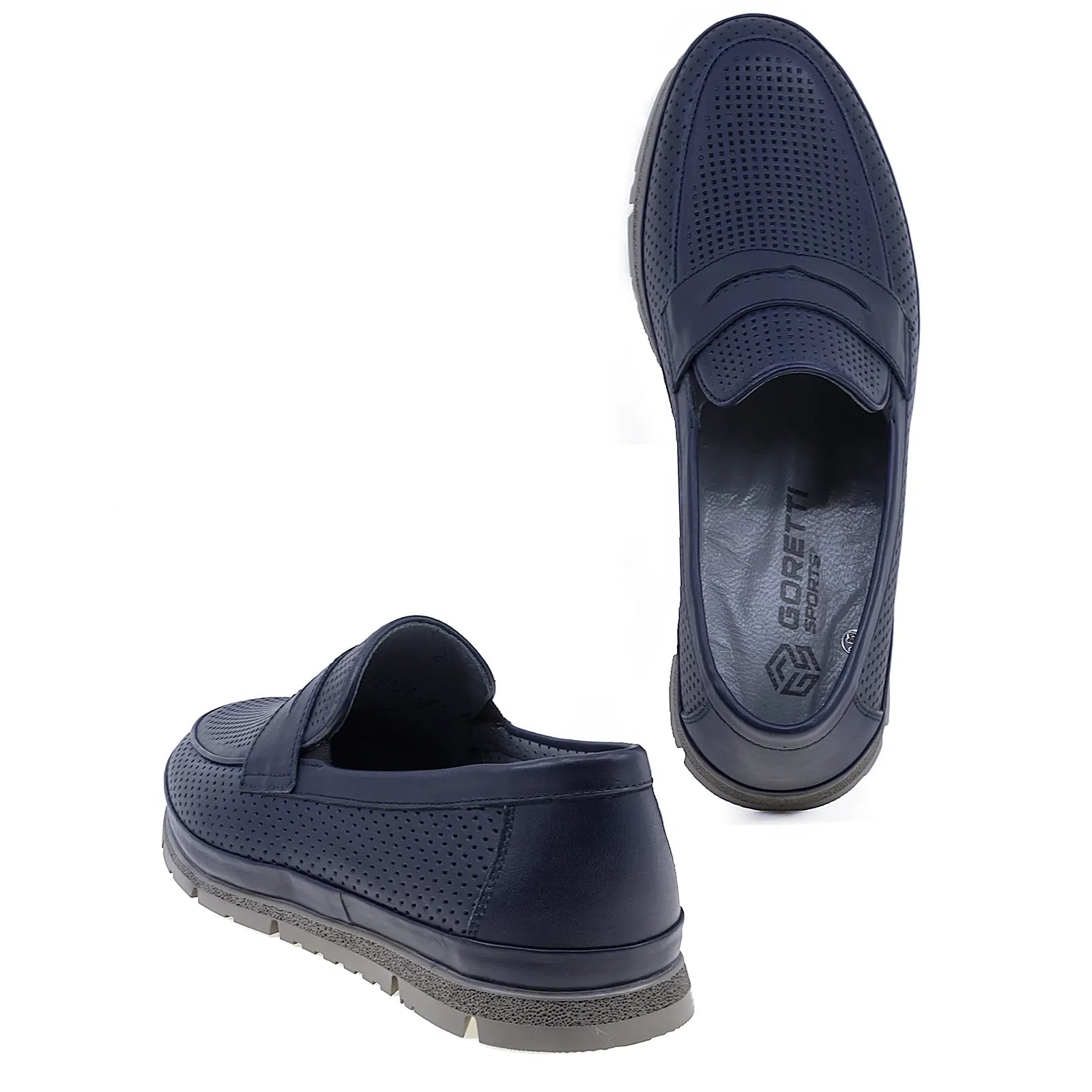 Pantofi barbati casual Goretti piele naturala B67-223 bleumarin