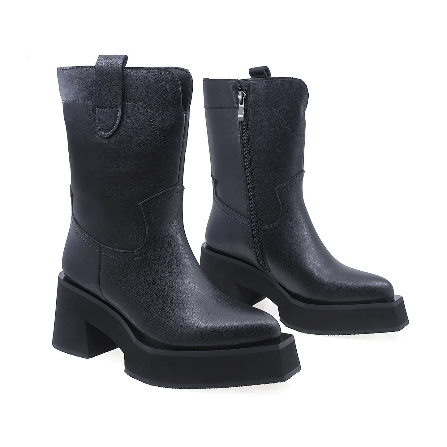 Ghete Dama Casual Anna Viotti Piele Naturala D107-PV305B-Z38796-R-4 Negru