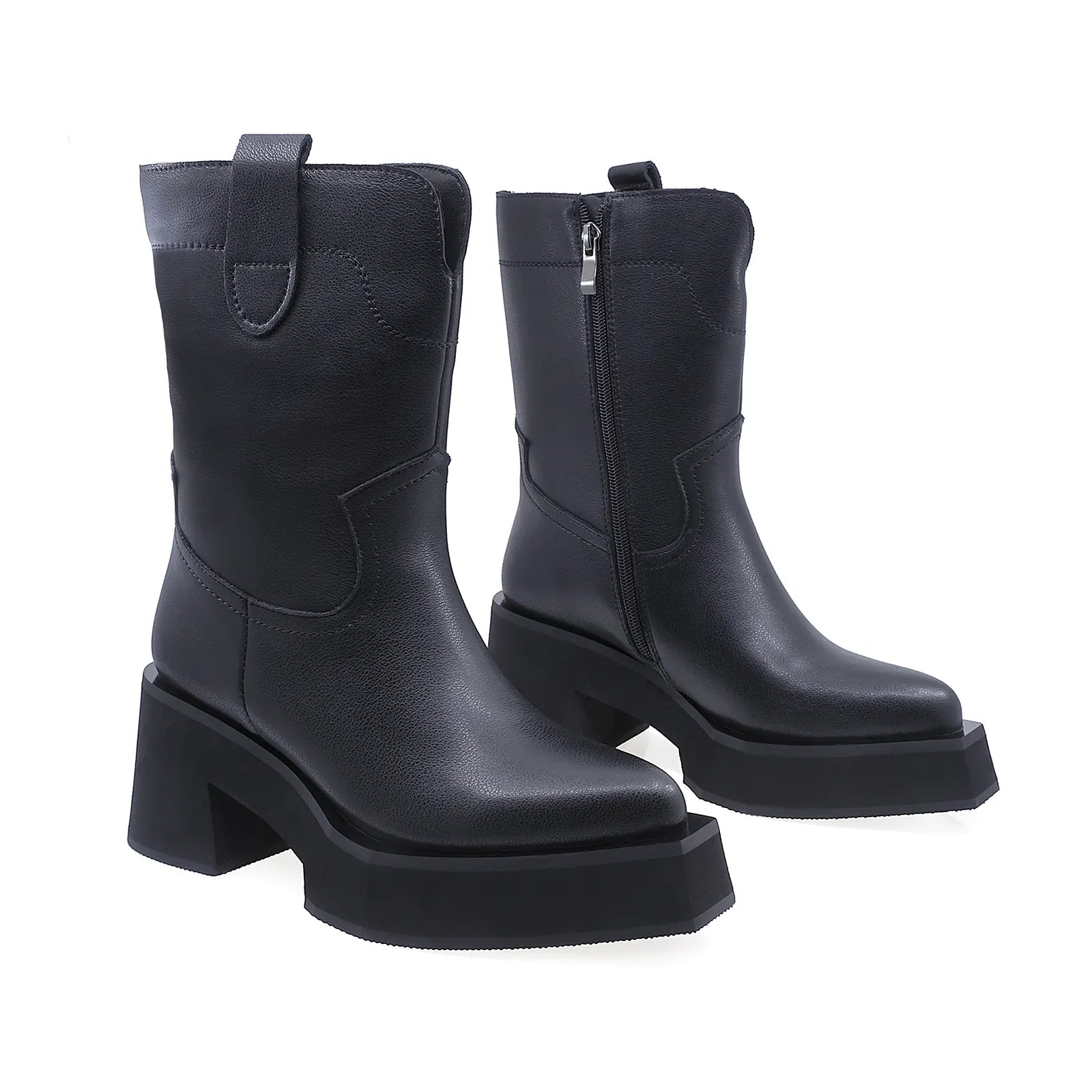 Ghete Dama Casual Anna Viotti Piele Naturala D107-PV305B-Z38796-R-4 Negru