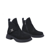 Ghete Dama Casual Anna Viotti Piele Intoarsa D106-H803-W279 Negru