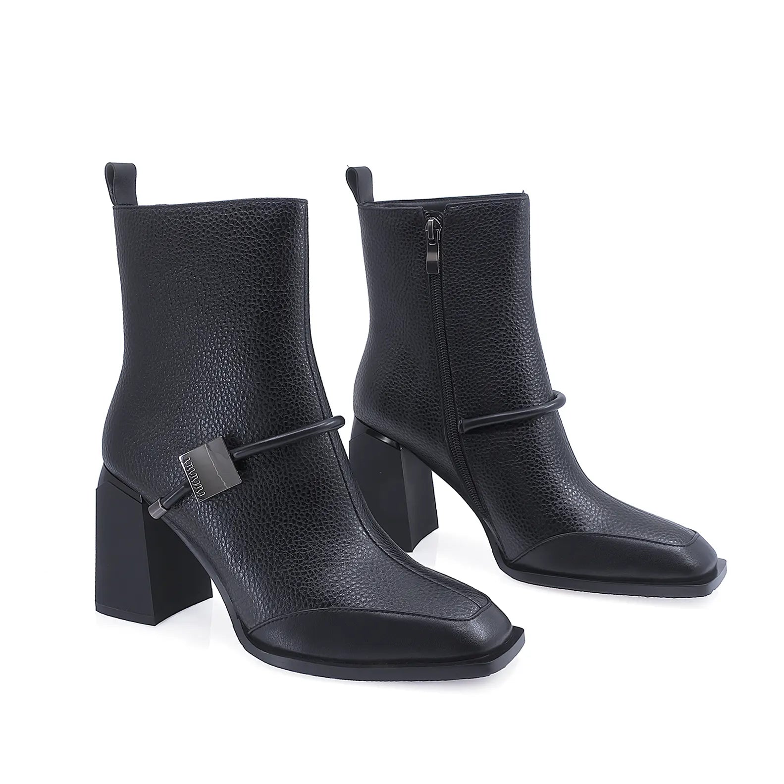 Ghete Dama Elegante Anna Viotti Piele Floater D112-GAW2538 Negru