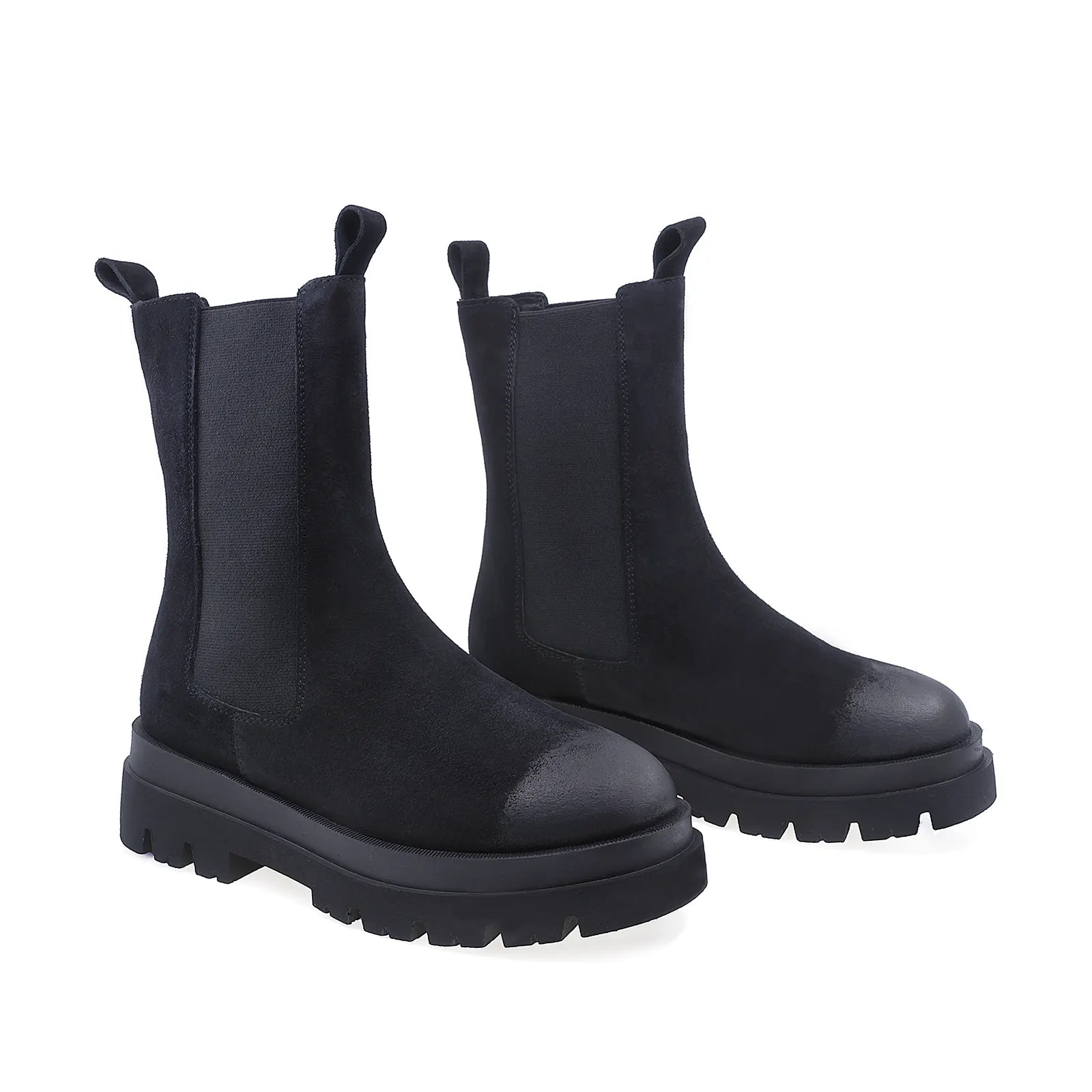 Ghete Dama Casual Anna Viotti Piele Intoarsa D44-4340 Negru