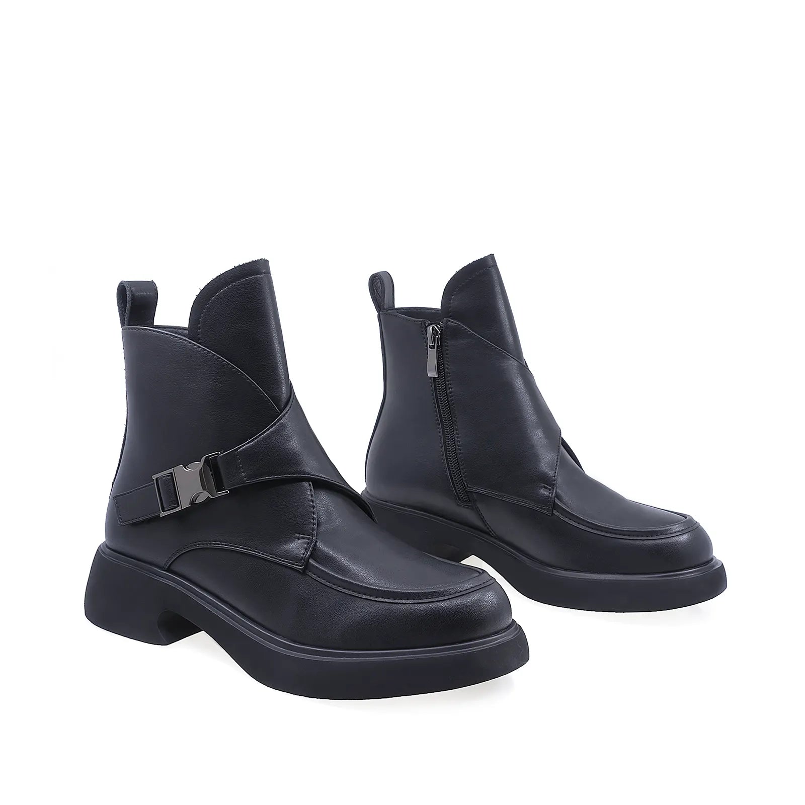 Ghete Dama Casual Anna Viotti Piele Naturala D106-H803-W279 Negru