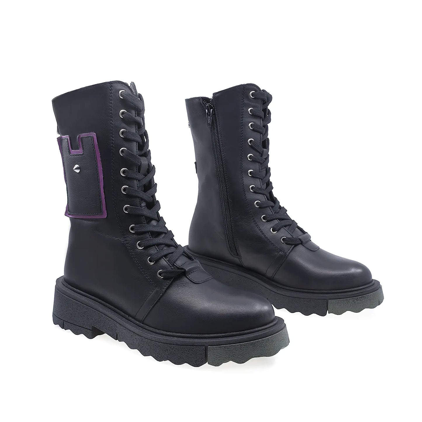 Ghete Dama Casual Anna Viotti Piele Naturala/Nappa D44-4450 Negru