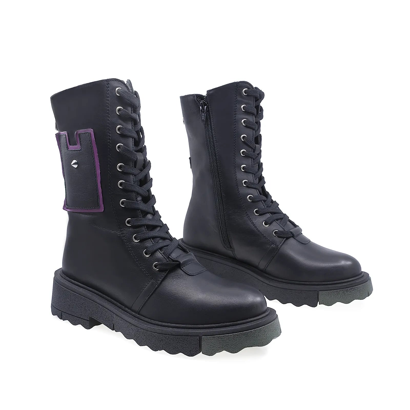 Ghete Dama Casual Anna Viotti Piele Naturala/Nappa D44-4450 Negru