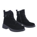 Ghete Dama Casual Anna Viotti Piele Intoarsa D106-F11312-C7702 Negru