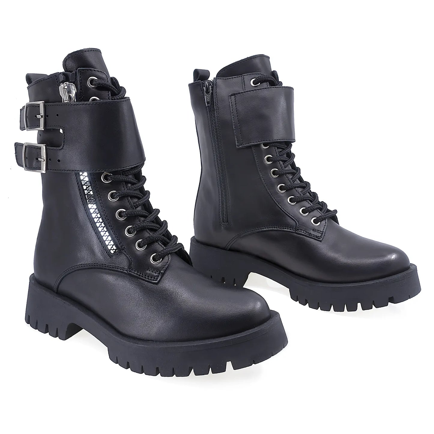 Ghete Dama Casual Anna Viotti Piele Naturala D44-4358 Negru