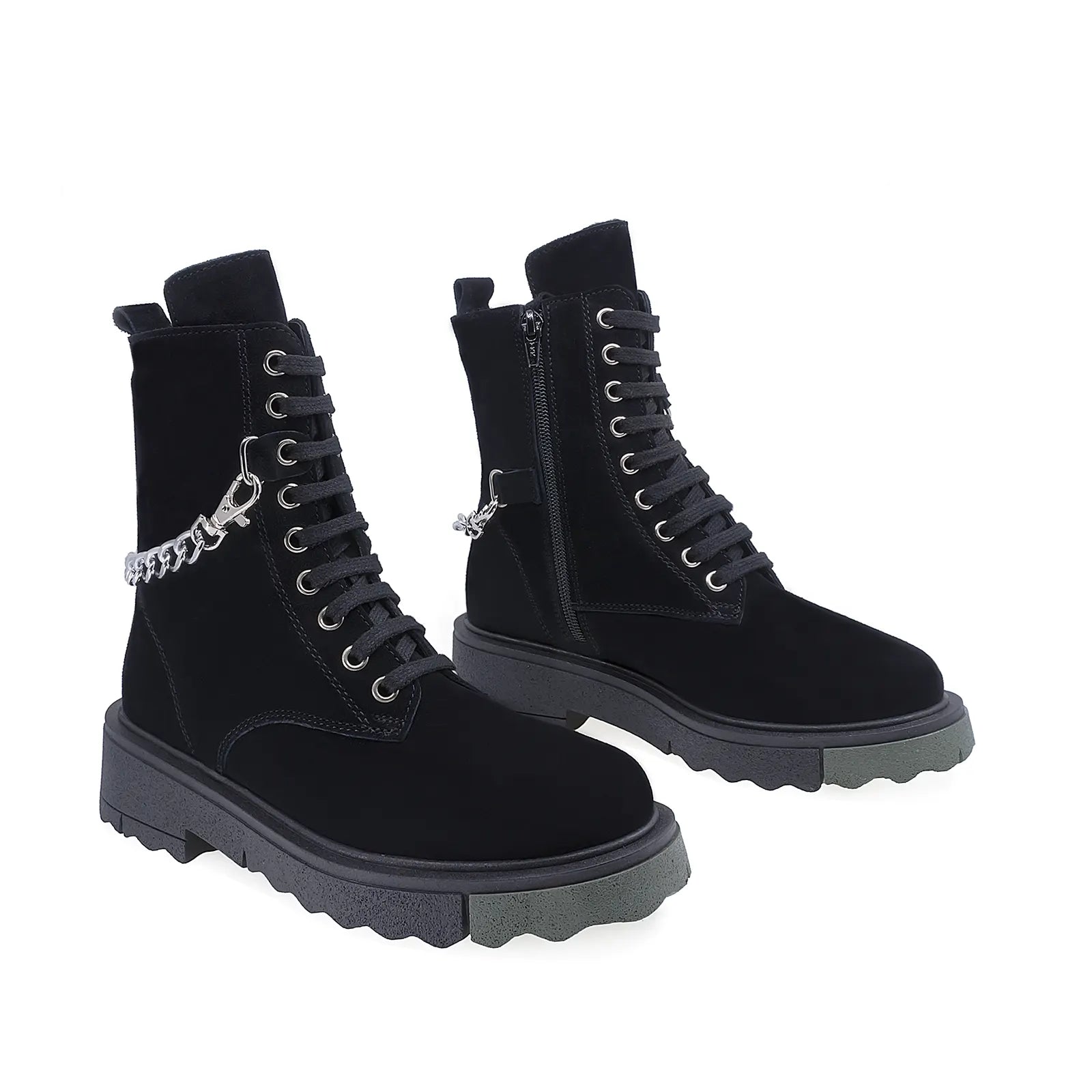 Ghete Dama Casual Anna Viotti Piele Intoarsa D44-4514 Negru