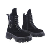 Ghete Dama Casual Anna Viotti Piele Intoarsa D44-4408 Negru