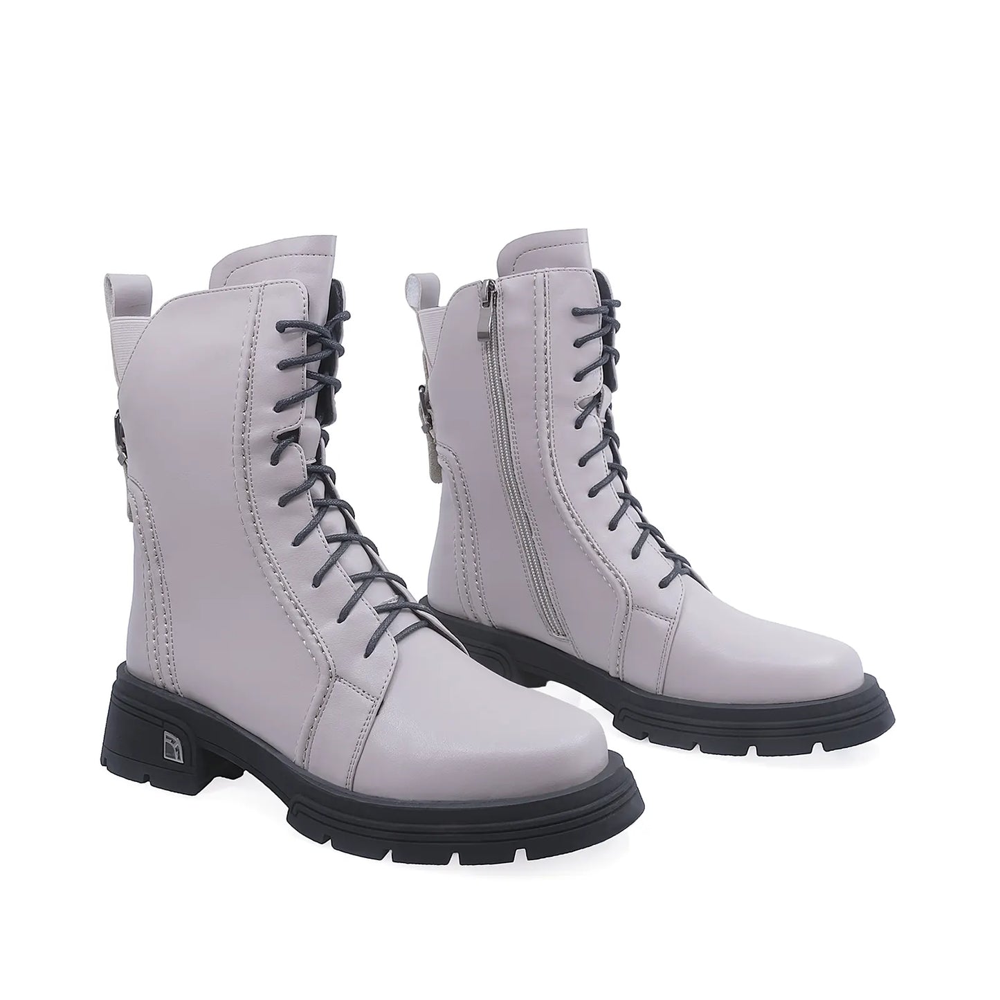 Ghete Dama Casual Anna Viotti Piele Naturala D112GAW2507 Gri