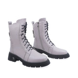 Ghete Dama Casual Anna Viotti Piele Naturala D112GAW2507 Gri